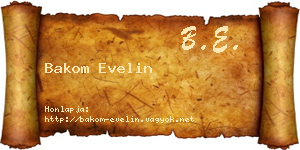 Bakom Evelin névjegykártya